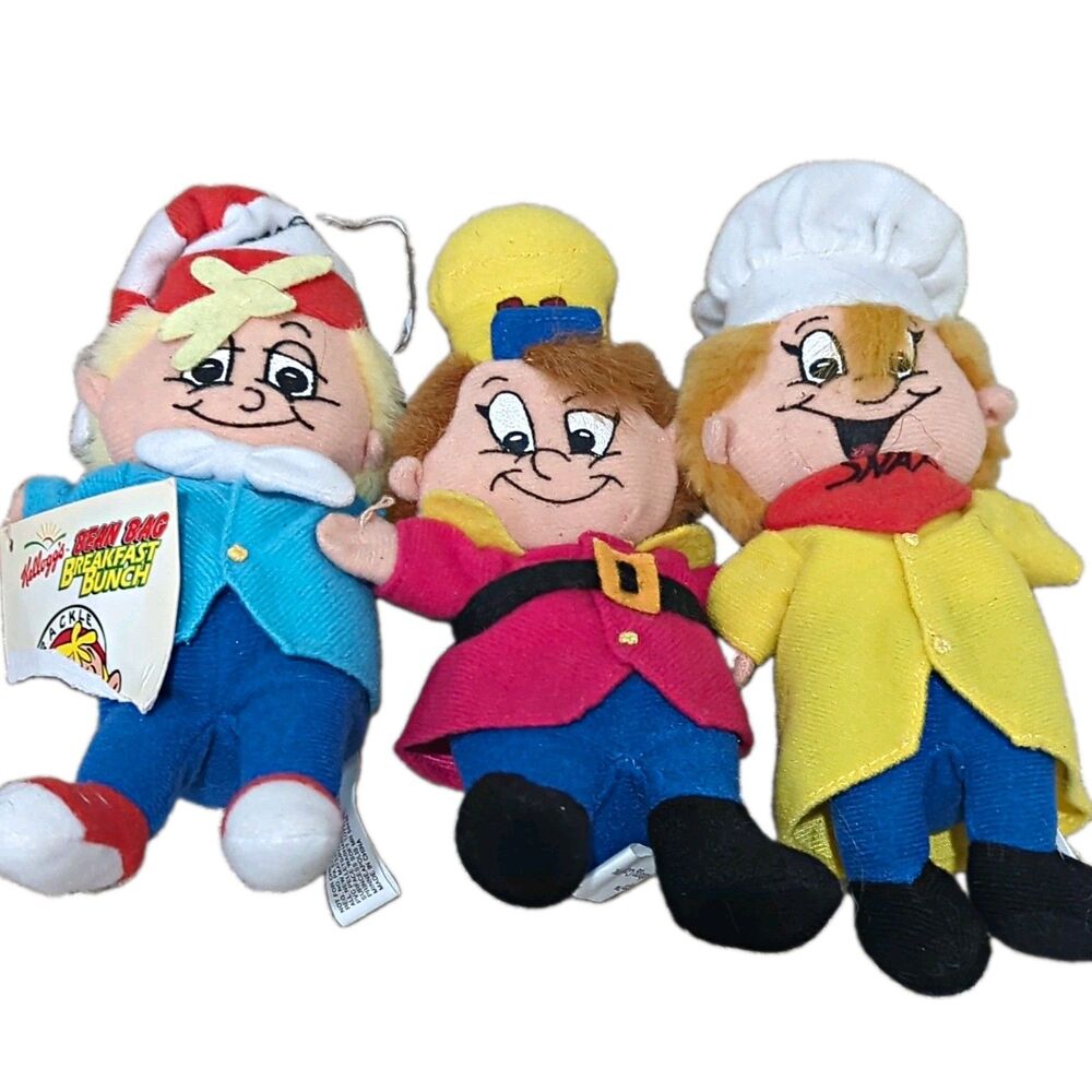 Kellogg's Rice Krispiesl Characters Plush Advertising Dolls Lot of 3 1990s